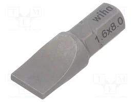 WIHA Punta de destornillador de ranura 8x1,6 mm 1/4 pulgadas 25 mm