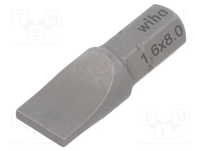 WIHA Punta de destornillador de ranura 8x1,6 mm 1/4 pulgadas 25 mm WIHA Punta de destornillador de ranura 8x1,6 mm 1/4 pulgadas 25 mm