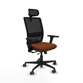 PIQUERAS Y CRESPO Silla de oficina Haches con mecanismo Sincro/Traslack Marrón y Negro