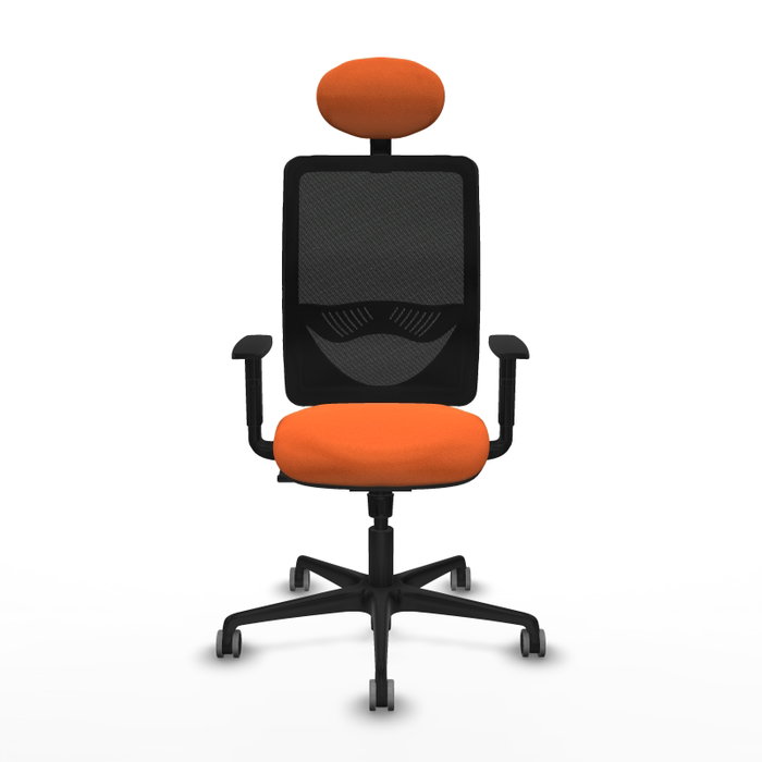 PIQUERAS Y CRESPO Silla de oficina Zulema con mecanismo Sincro, Naranja y Negro