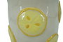 DKD Home Decor Jarrón de Gres Limones Relieve Amarillo