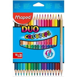 Maped Duo Color'Peps Bicolor Lápices de Colores Surtidos Estuche 18 Ud
