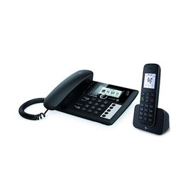 Telekom Sinus PA 207 plus 1 Teléfono DECT/Analógico con Contestador, 2 Auriculares Inalámbricos, Altavoz, 150 Entradas, Negro