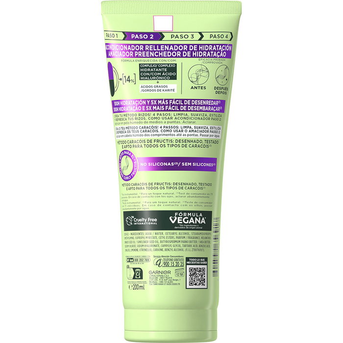 Garnier Fructis Método Rizo Nº2 Acondicionador 200 ml (Reacondicionado) reconfortante para el cabello
