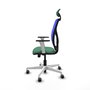 PIQUERAS Y CRESPO Silla de oficina Motilla con mecanismo Sincro/Traslack, Tela Verde esmeralda y Malla Azul