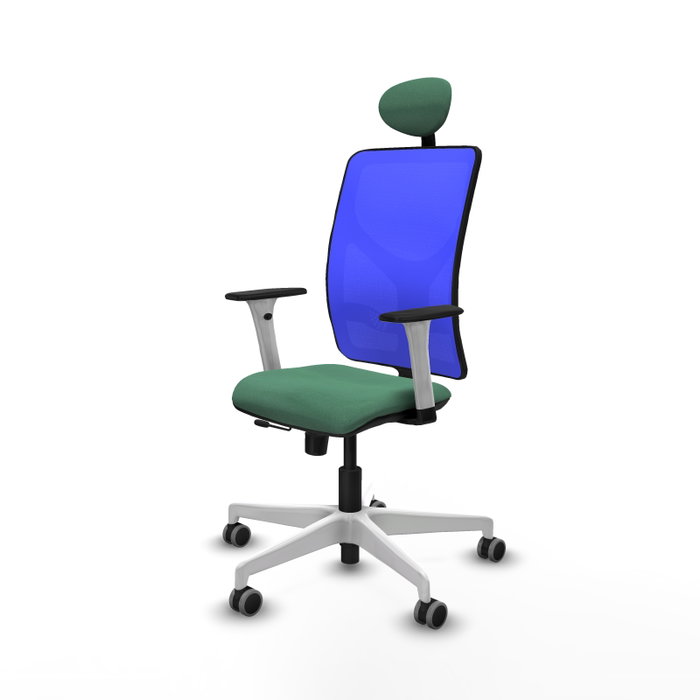 PIQUERAS Y CRESPO Silla de oficina Motilla con mecanismo Sincro/Traslack, Tela Verde esmeralda y Malla Azul PIQUERAS Y CRESPO Silla de oficina Motilla con mecanismo Sincro/Traslack, Tela Verde esmeralda y Malla Azul