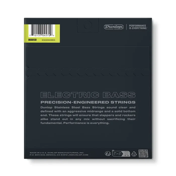 Dunlop Juego de Bajos Eléctricos Stainless Steel Drop, Rango 60-120