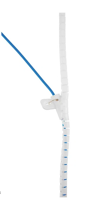 Neomounts ADS06-140WH Organizador de Cables Espiral Flexible, Ø15 mm, Blanco, para 1-3 Cables, 2 m de Longitud, con Clip Guía, para Escritorio