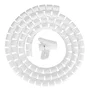 Neomounts ADS06-140WH Organizador de Cables Espiral Flexible, Ø15 mm, Blanco, para 1-3 Cables, 2 m de Longitud, con Clip Guía, para Escritorio