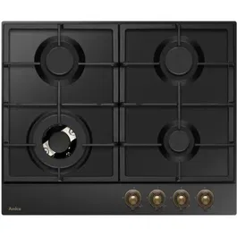 Amica PGA6101ApCb RETRO Placa de Gas 4 Quemadores Negro 59 x 52 cm