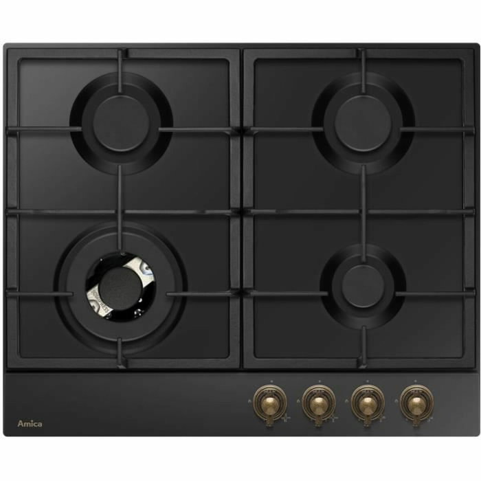 Amica Placa de gas PGA6101ApCb RETRO con 4 quemadores - Negro Amica Placa de gas PGA6101ApCb RETRO con 4 quemadores - Negro