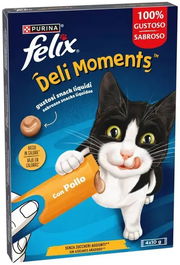 Purina Felix Delight Moments Pollo Snack Gatos Adultos 4x10g