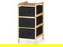 Kipit Estanteria Bambu 3 Cajones Negro 66x34x6.5 cm (Set de 2)