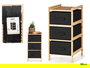 Kipit Estanteria Bambu 3 Cajones Negro 66x34x6.5 cm (Set de 2)