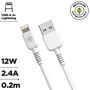 muvit for change cable USB a Lightning MFI 2,4A/12W 0,2m blanco