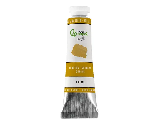 Liderpapel Tempera Gouache en Tubo de Aluminio 60 ml Color Ocre Amarillo