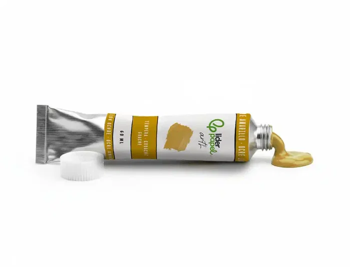 Liderpapel Tempera Gouache en Tubo de Aluminio 60 ml Color Ocre Amarillo