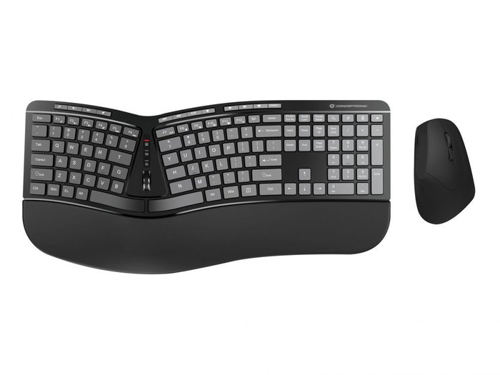 CONCEPTRONIC Kit de Teclado y Raton Ergonomico Inalambrico ORAZIO02ES