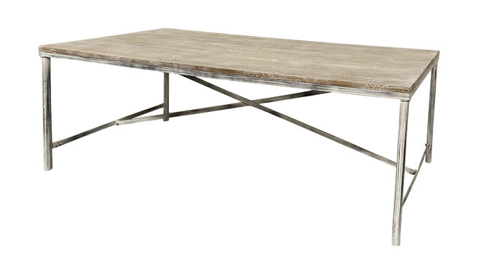 DKD Home Decor Mesa Comedor Estilo Item Home Blanco Mango Hierro 90 x 78.5 x 240 cm