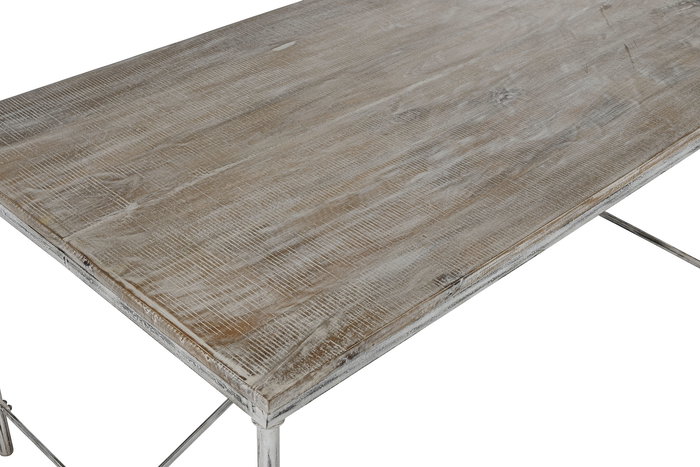 DKD Home Decor Mesa Comedor Estilo Item Home Blanco Mango Hierro 90 x 78.5 x 240 cm