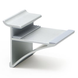 Zobal Soporte Estante Cristal SP10 L50 Plata Mate Con Pestaña Superior De Sujeción