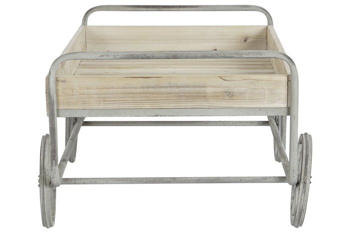 DKD Home Decor Carro Vintage 67 x 46 x 110 cm Gris Natural Abeto Metal