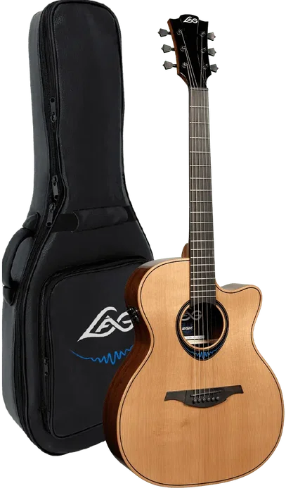 LAG Guitarra Acústica Auditorium Cutaway A/E Blue Wave 2 Lag