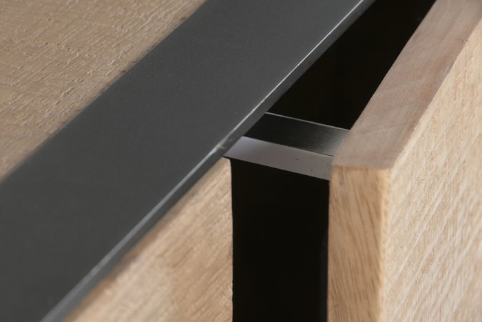 DKD Home Decor Buffet Loft Natural Negro 44 x 80 x 200 cm