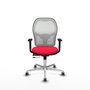 PIQUERAS Y CRESPO Silla de oficina Jorquera con mecanismo Sincro/Traslack, Rojo y Blanco