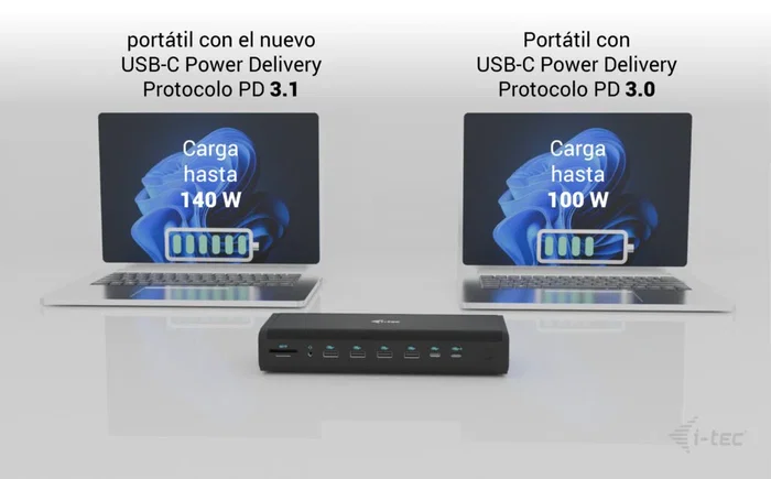 i-tec Docking Station Universal 18 en 1 con 6 Monitores y Power Delivery 140W