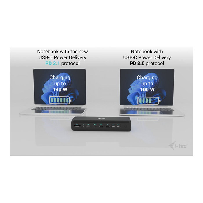 i-tec Docking Station Universal 18 en 1 con 6 Monitores y Power Delivery 140W