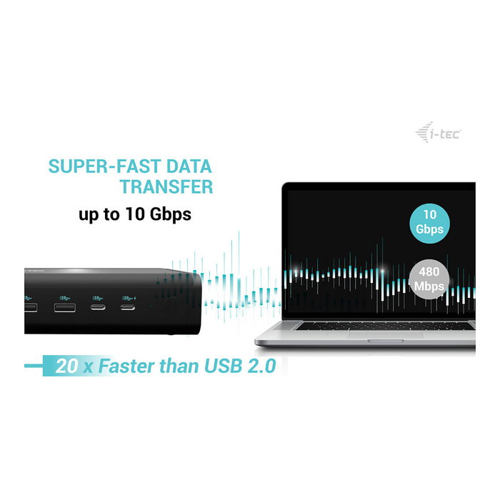 i-tec Docking Station Universal 18 en 1 con 6 Monitores y Power Delivery 140W