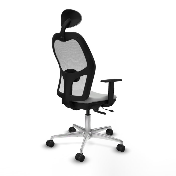 PIQUERAS Y CRESPO Silla de oficina Jorquera con mecanismo Sincro/Traslack Gris claro y Blanco