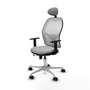 PIQUERAS Y CRESPO Silla de oficina Jorquera con mecanismo Sincro/Traslack Gris claro y Blanco