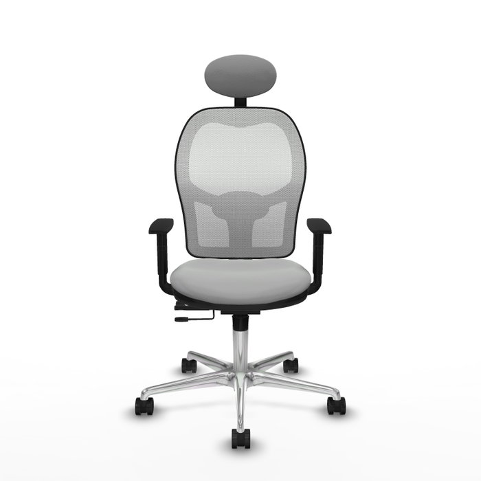 PIQUERAS Y CRESPO Silla de oficina Jorquera con mecanismo Sincro/Traslack Gris claro y Blanco