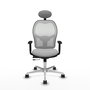 PIQUERAS Y CRESPO Silla de oficina Jorquera con mecanismo Sincro/Traslack Gris claro y Blanco