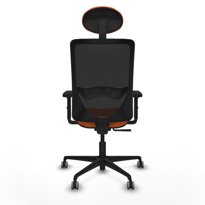 PIQUERAS Y CRESPO Silla de oficina Zulema con mecanismo Sincro, Tela Naranja y Malla Negra PIQUERAS Y CRESPO Silla de oficina Zulema con mecanismo Sincro, Tela Naranja y Malla Negra