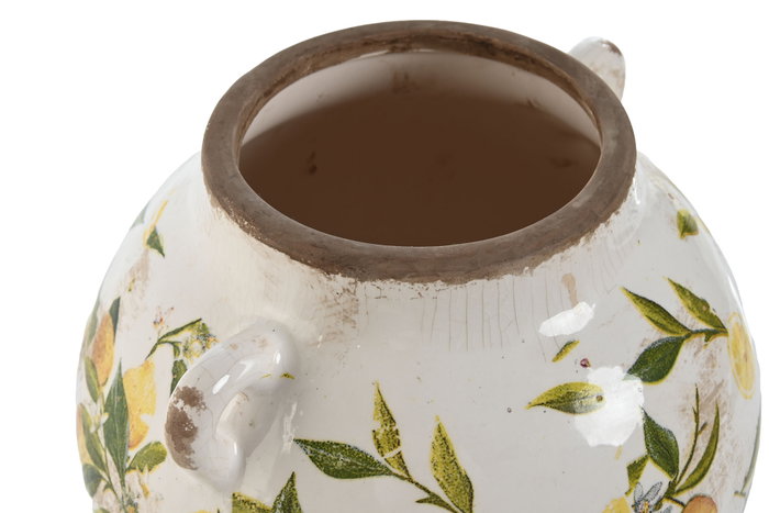 DKD Home Decor Jarrón de Gres Limones Amarillo DKD Home Decor Jarrón de Gres Limones Amarillo