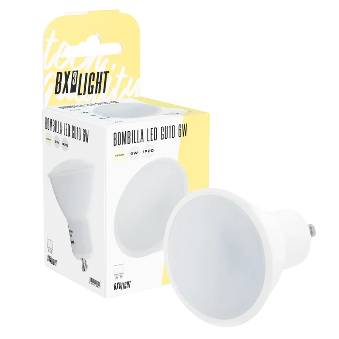 BX3 LIGHT Bombilla LED GU10 6W 500 Lumenes 4200K Blanco Frio 40000 Horas Sustituto Halogena [BX3-GU10-SMD-6W-I-W]