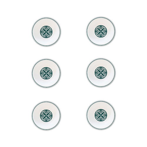 Summa Set de 6 Platos Llanos Alhambra Verde 20 cm