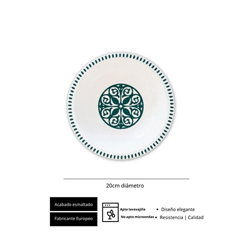 Summa Set de 6 Platos Llanos Alhambra Verde 20 cm