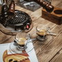 La Pavoni Set de 6 Tazas de Espresso con Platos en Cerámica Blanca