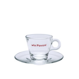 La Pavoni Set de 6 Tazas de Espresso con Platos en Cerámica Blanca