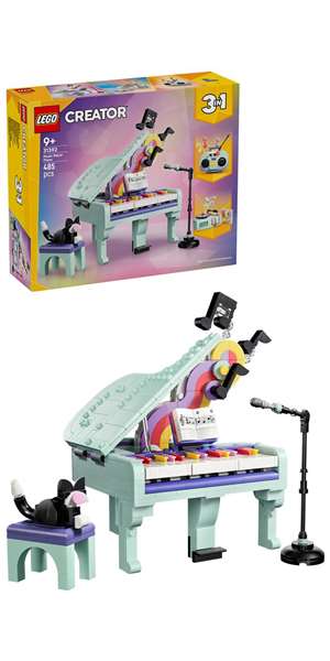 LEGO Creator 3 en 1 Piano Musical Decorativo con Gato 31392