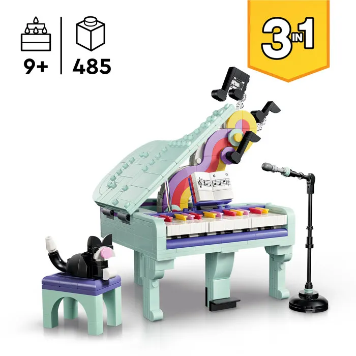 LEGO Creator 3 en 1 Piano Musical Decorativo con Gato 31392