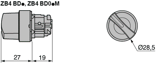SCHNEIDER ELECTRIC Interruptor Rotativo Harmony XB4 Negro 22mm