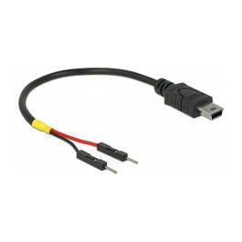 DeLOCK Cable de alimentación Mini-USB B a 2 x pines machos 10 cm 85412