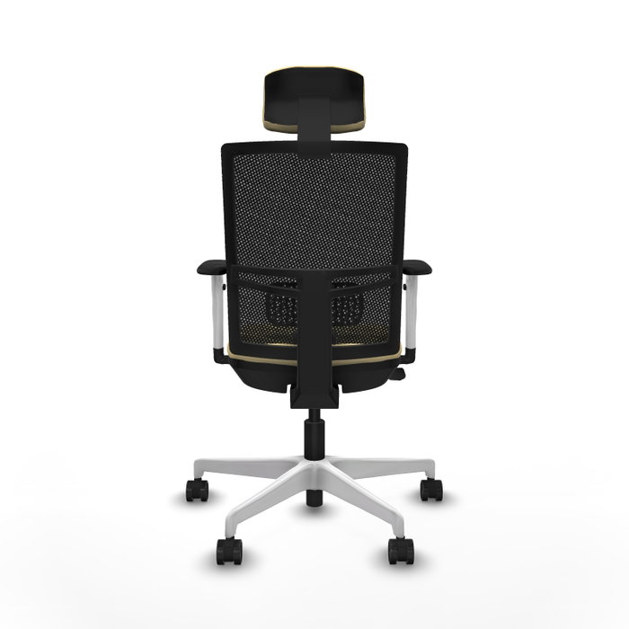 PIQUERAS Y CRESPO Silla de oficina Yunquera con mecanismo Sincro/Traslack, Crema y Negro