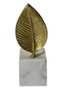 DKD Home Decor Decoración de Hoja en Aluminio y Mármol, Dorado y Blanco