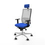 PIQUERAS Y CRESPO Silla de oficina Horna con mecanismo Sincro, Azul y Blanco
